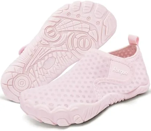 racqua girls water shoes kids boys swim aqua quick dry breathable barefoot lightweight non slip pool beach outdoor pink big kid 2