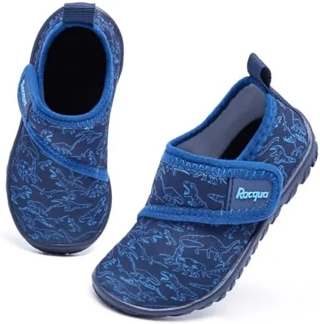 racqua toddler water shoes boys barefoot quick dry swim pool beach aqua sport shoes surfing boating lightweight shoes toddler dinosaur 10